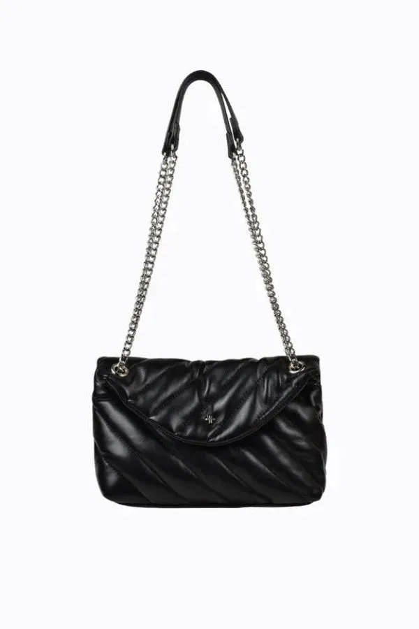 Coco Quilted Crossbody Black/Silver