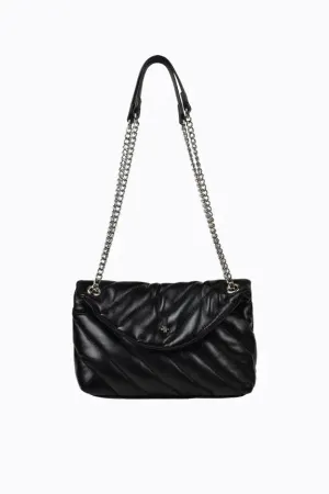 Coco Quilted Crossbody Black/Silver