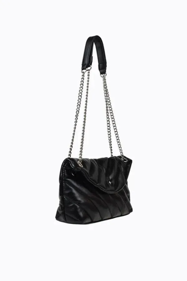 Coco Quilted Crossbody Black/Silver