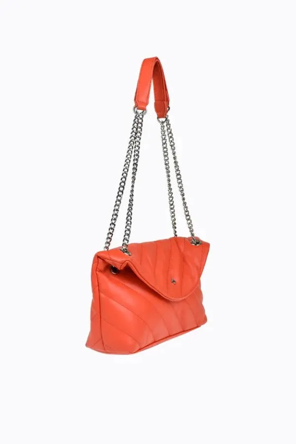 Coco Quilted Crossbody Coral Silver