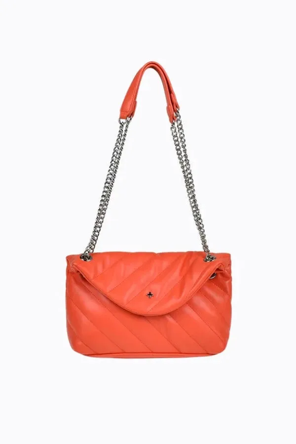 Coco Quilted Crossbody Coral Silver