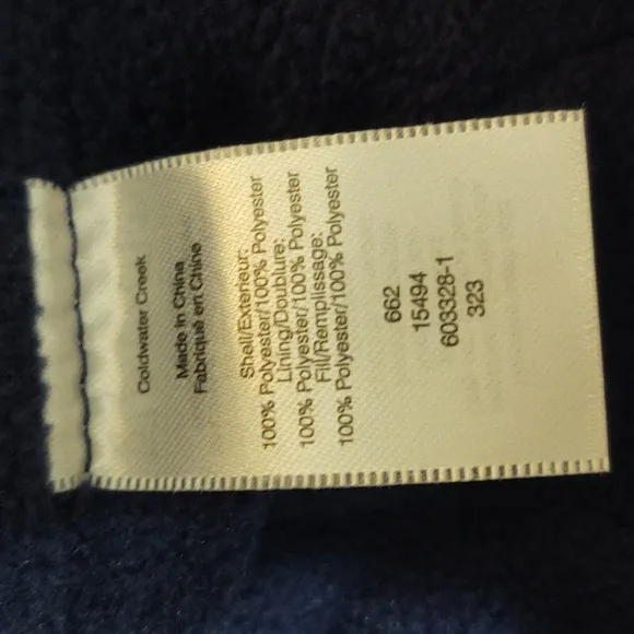Coldwater Creek Women's Quilted Blue Coat size L