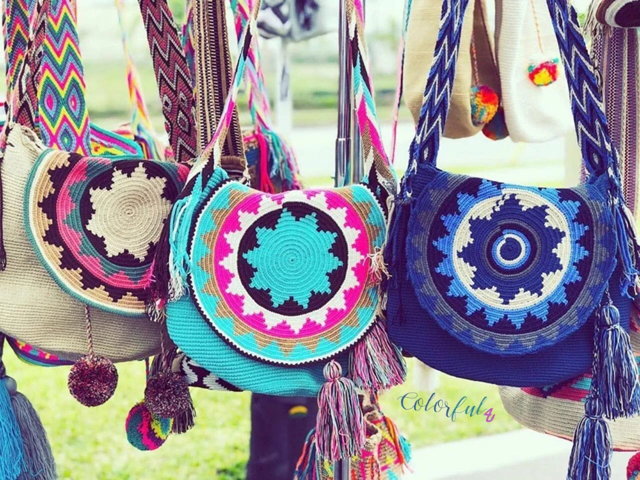 Colorful Crochet  Bags with Cover