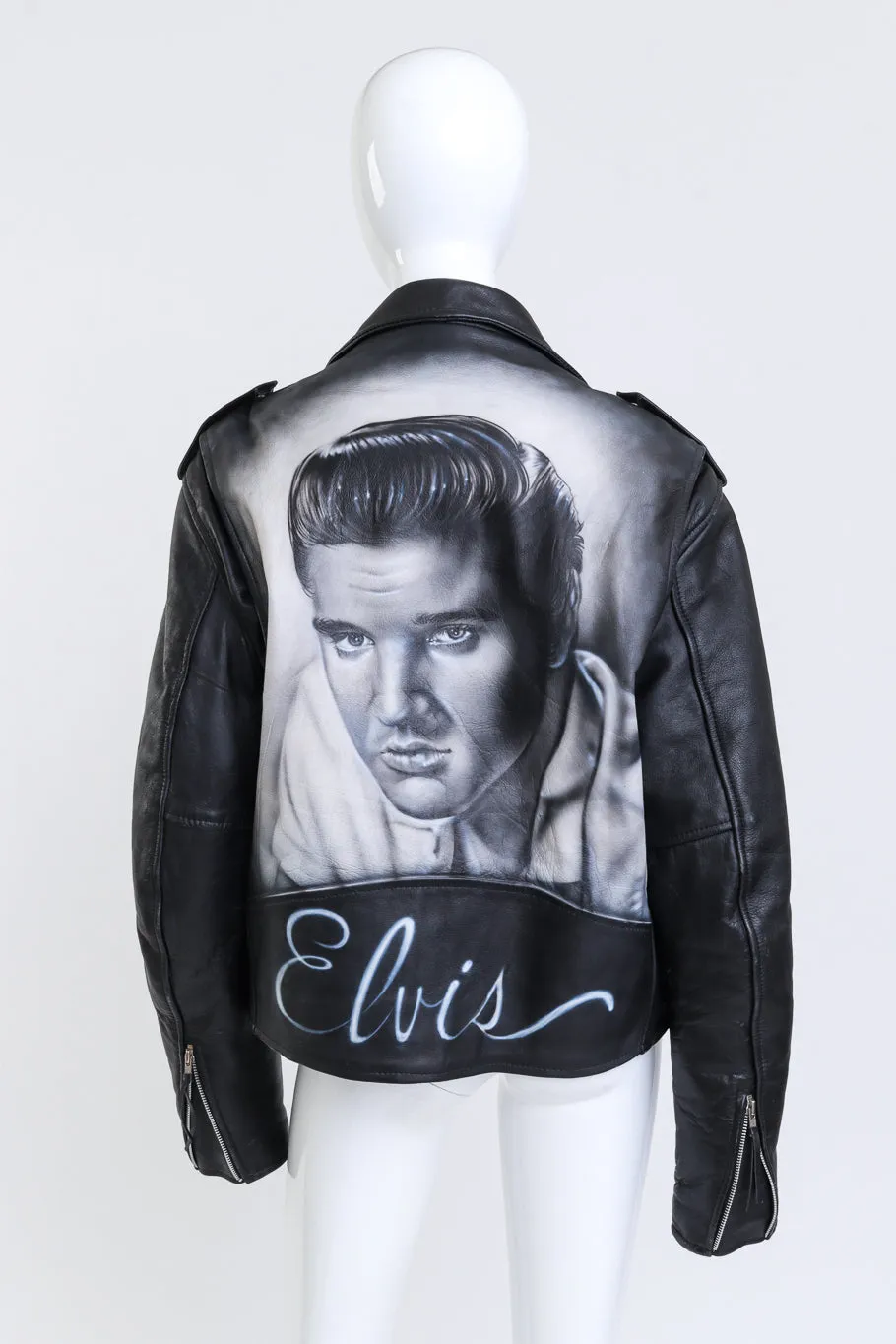 Custom Elvis Leather Biker Jacket