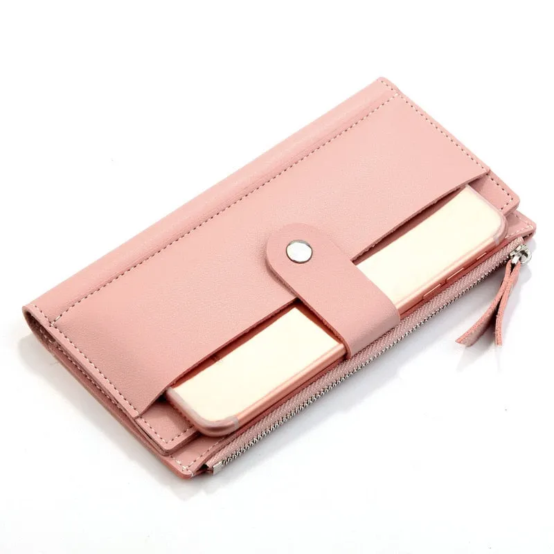 Cyflymder Luxury Brand Women Wallets Long Fashion Fastener Hasp PU Leather Wallet Female Purse Clutch Money Women Wallet Coin Purse