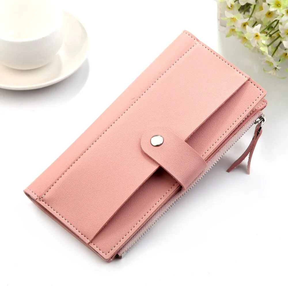 Cyflymder Luxury Brand Women Wallets Long Fashion Fastener Hasp PU Leather Wallet Female Purse Clutch Money Women Wallet Coin Purse