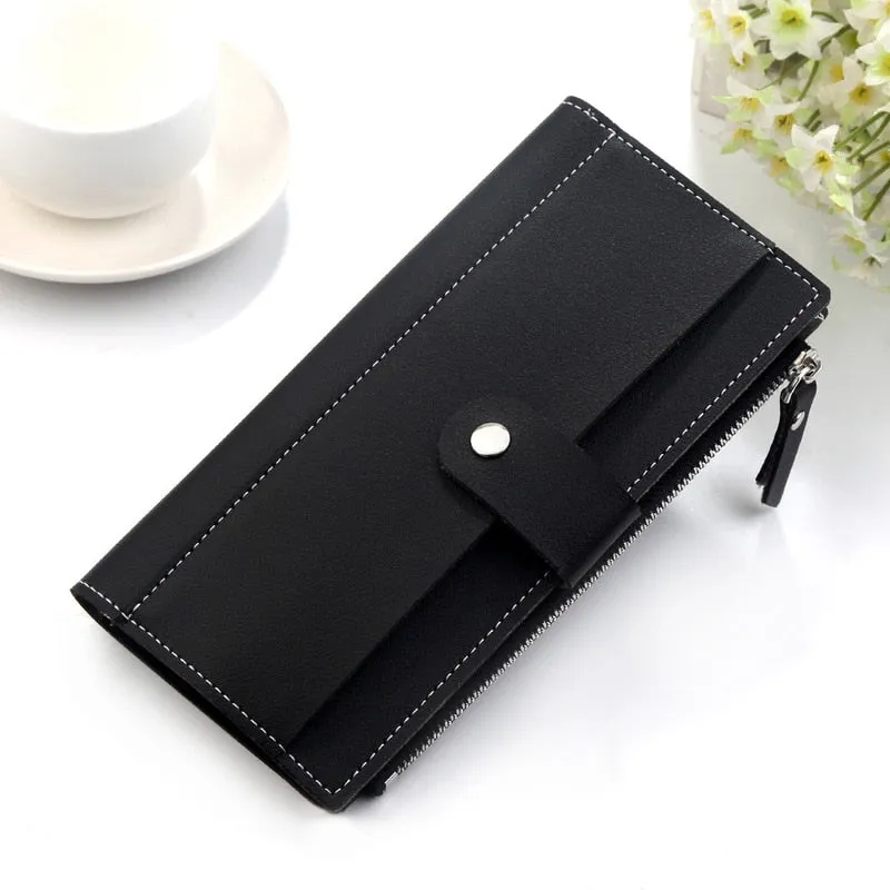 Cyflymder Luxury Brand Women Wallets Long Fashion Fastener Hasp PU Leather Wallet Female Purse Clutch Money Women Wallet Coin Purse