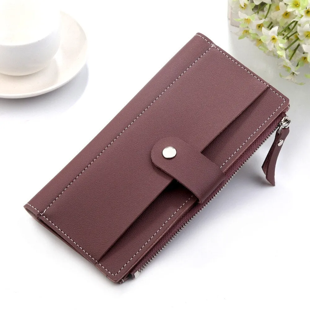 Cyflymder Luxury Brand Women Wallets Long Fashion Fastener Hasp PU Leather Wallet Female Purse Clutch Money Women Wallet Coin Purse