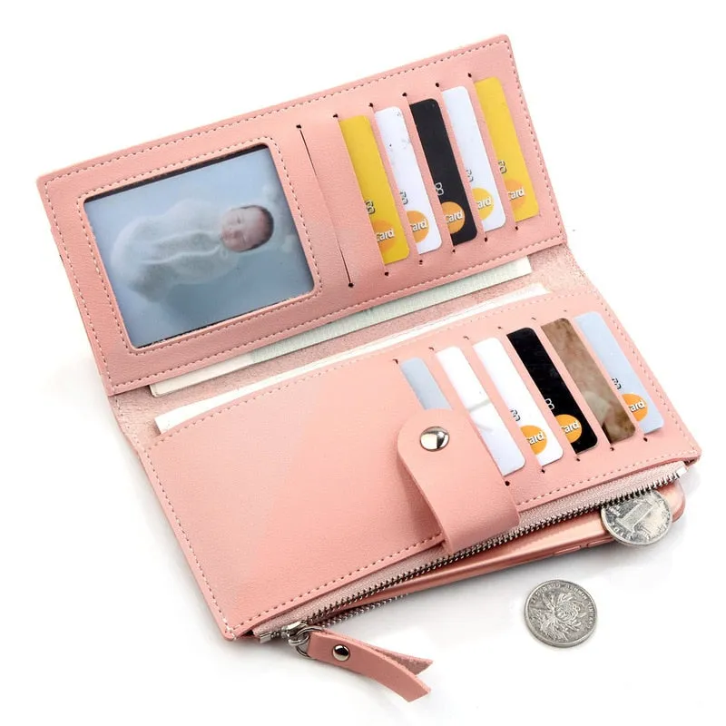 Cyflymder Luxury Brand Women Wallets Long Fashion Fastener Hasp PU Leather Wallet Female Purse Clutch Money Women Wallet Coin Purse