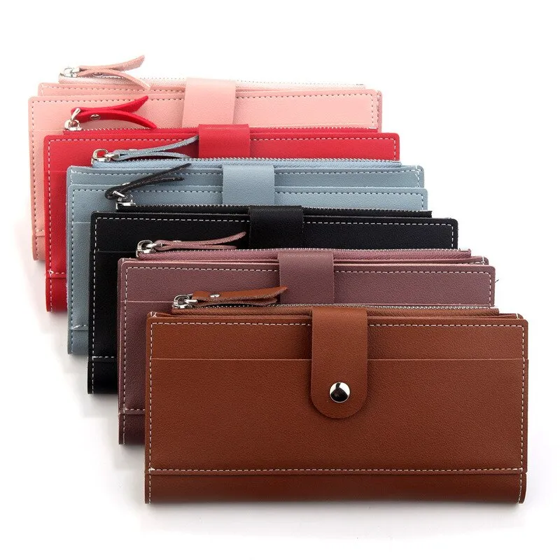 Cyflymder Luxury Brand Women Wallets Long Fashion Fastener Hasp PU Leather Wallet Female Purse Clutch Money Women Wallet Coin Purse