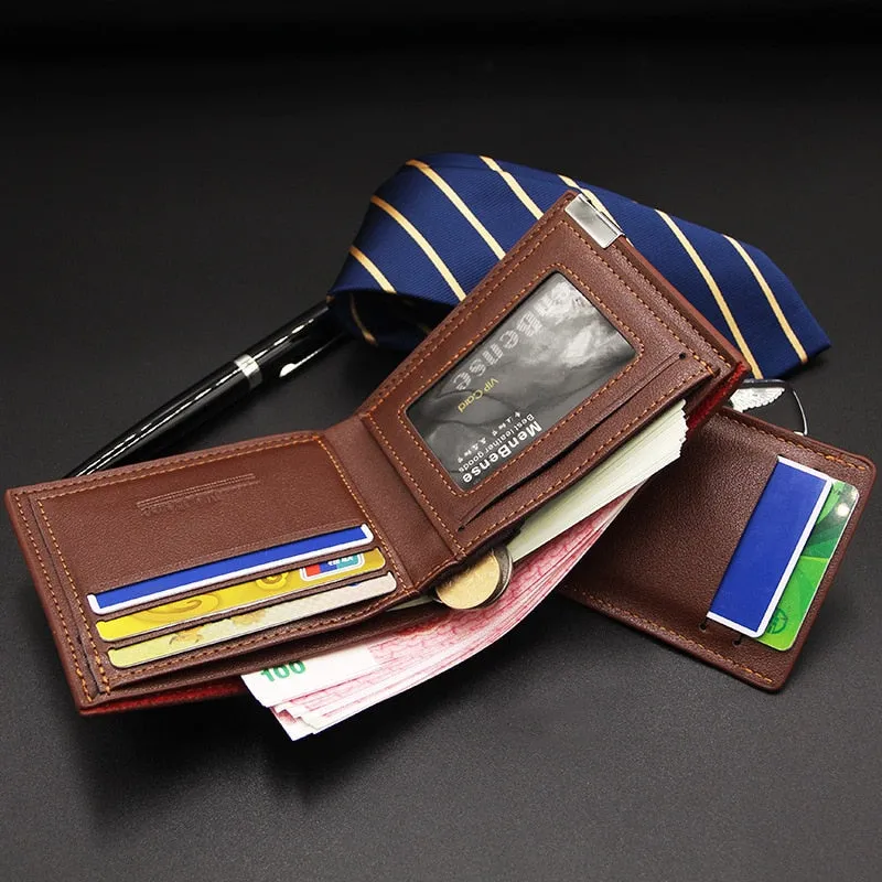Cyflymder New Men's Wallet Leather Bifold Wallet Slim Fashion Credit Card/ID Holders And Inserts Coin Purses Luxury Business Wallet