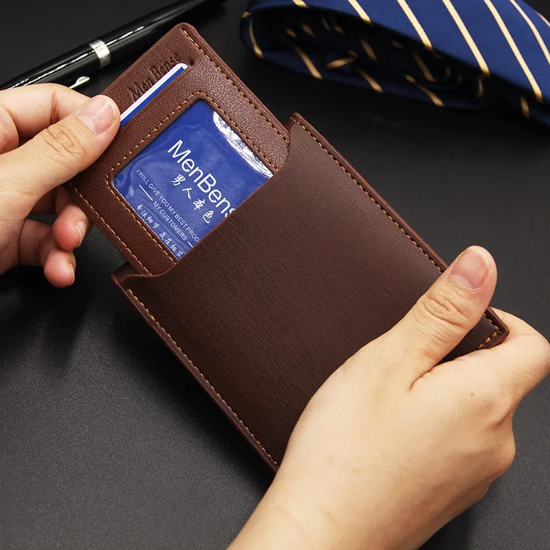Cyflymder New Men's Wallet Leather Bifold Wallet Slim Fashion Credit Card/ID Holders And Inserts Coin Purses Luxury Business Wallet
