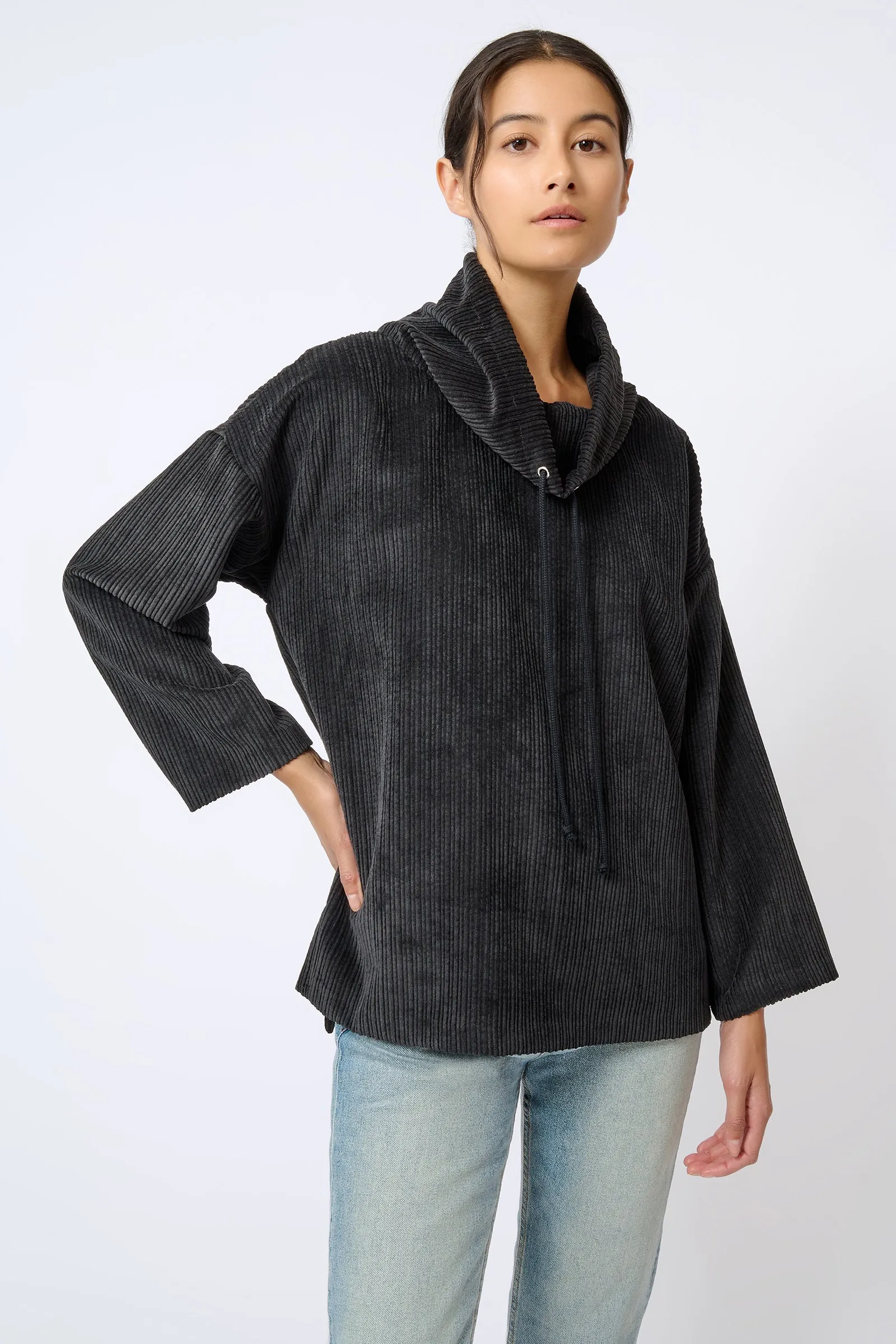 Debbie Drawstring Pullover - Black