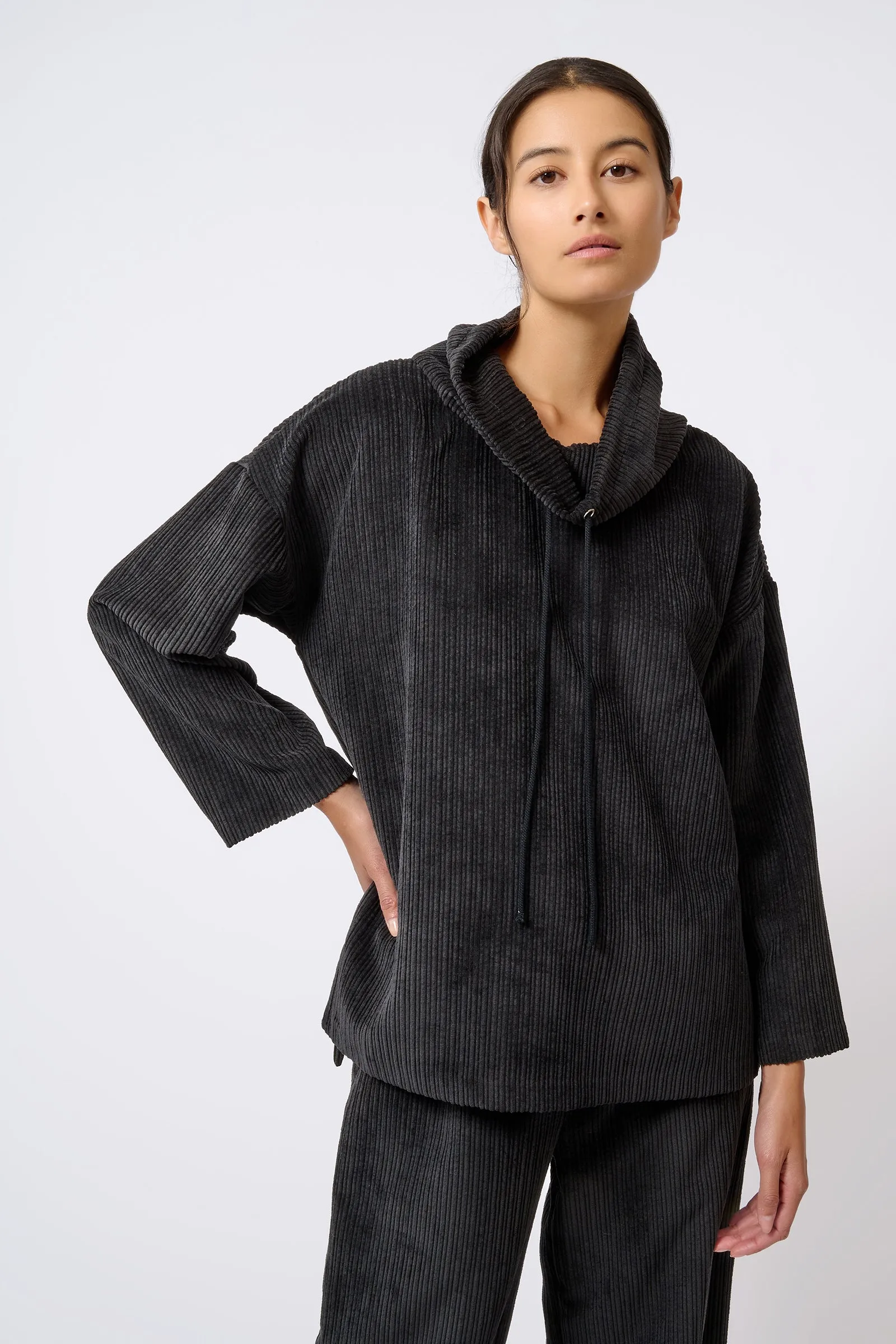 Debbie Drawstring Pullover - Black