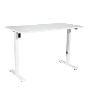 Dellonda Single Motor Height-Adjustable Electric Sit & Stand Desk with White Desktop & Frame