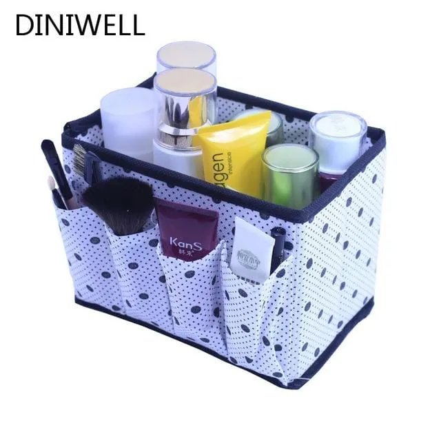 DINIWELL High Quality Folding Multifunction Make Up Storage Box Container Large capacity  Desktop Box Cosmetics  Organizer