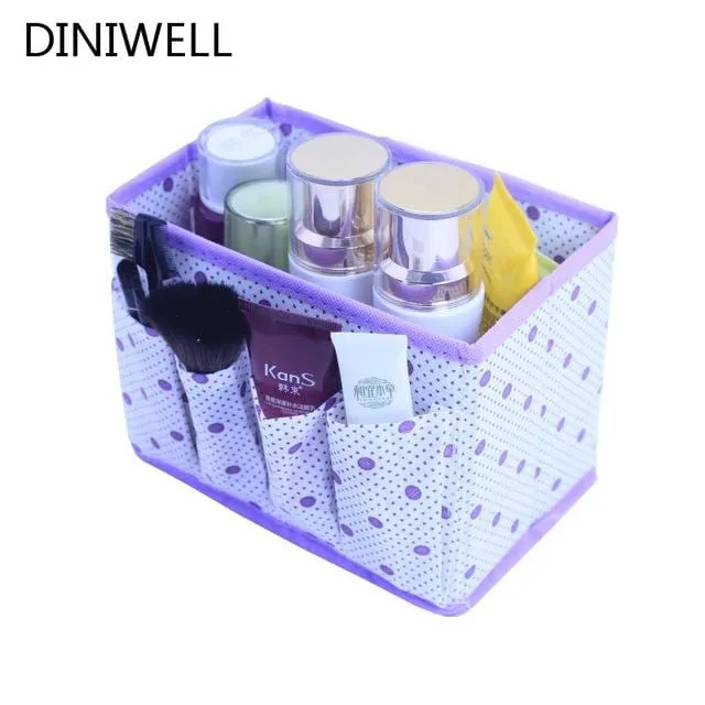 DINIWELL High Quality Folding Multifunction Make Up Storage Box Container Large capacity  Desktop Box Cosmetics  Organizer
