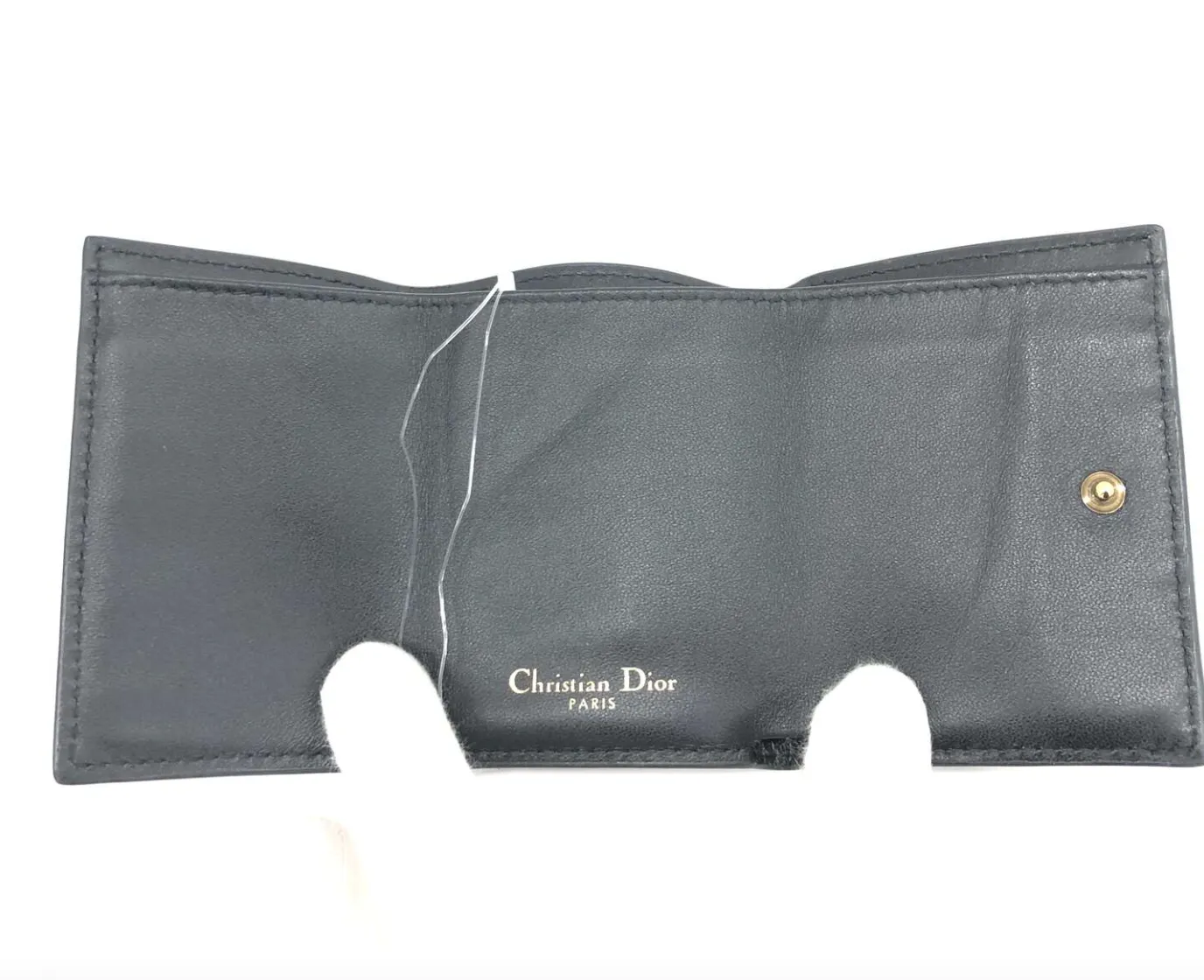 dior elegant black saddle leather wallet