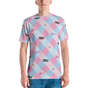 Disability Themed Small Patchwork (Men's Crew Neck T-shirt) Pastel Colors