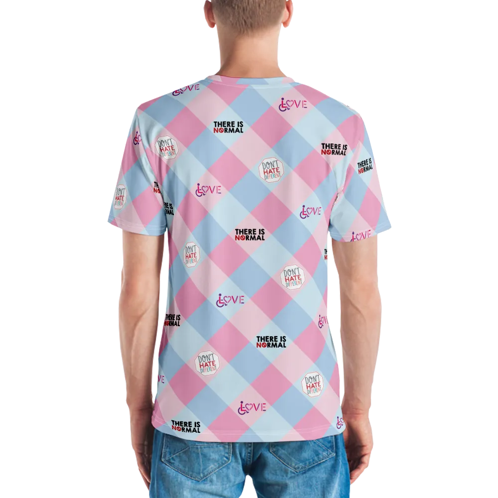 Disability Themed Small Patchwork (Men's Crew Neck T-shirt) Pastel Colors