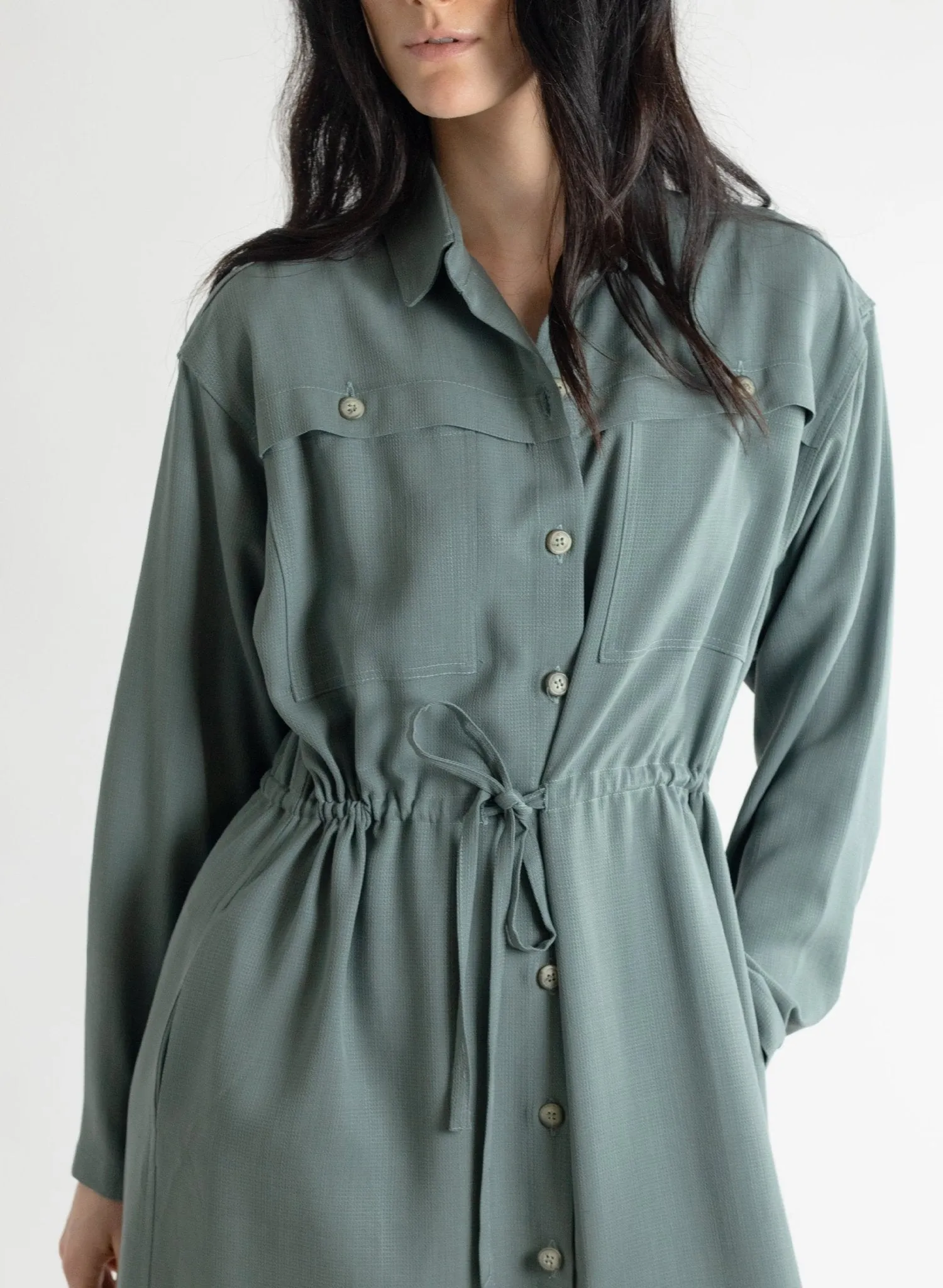 Domingo Drawstring Dress - Slate
