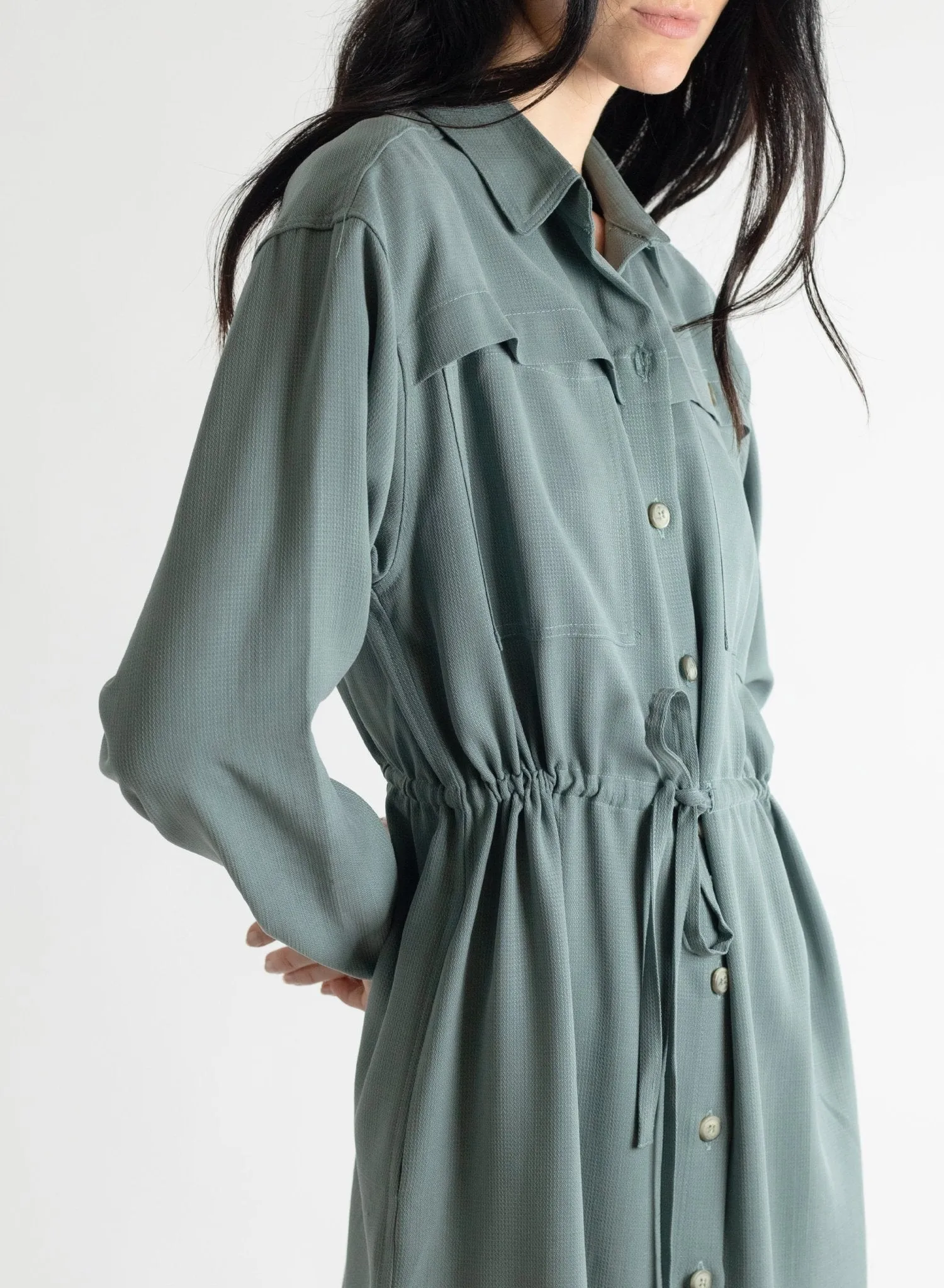 Domingo Drawstring Dress - Slate