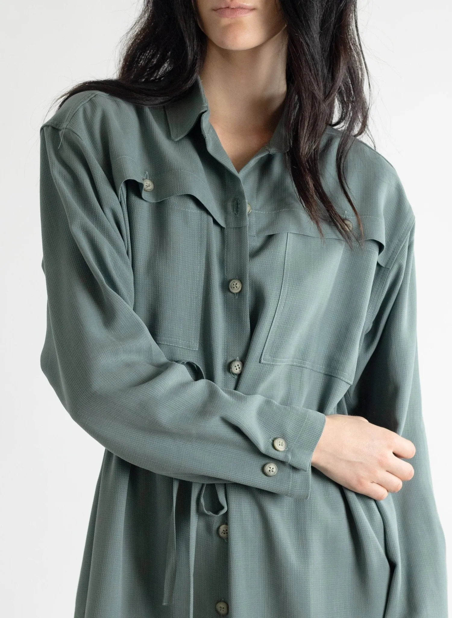 Domingo Drawstring Dress - Slate