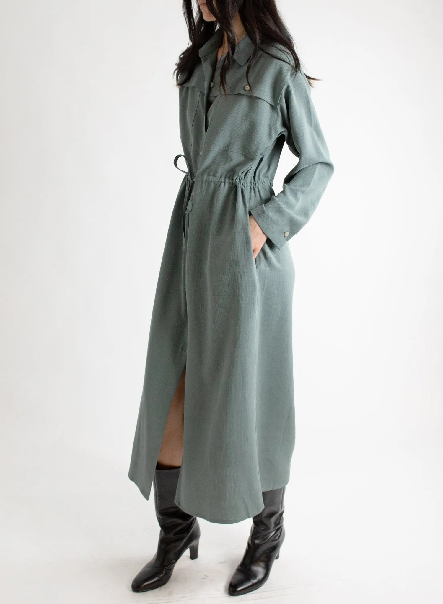 Domingo Drawstring Dress - Slate