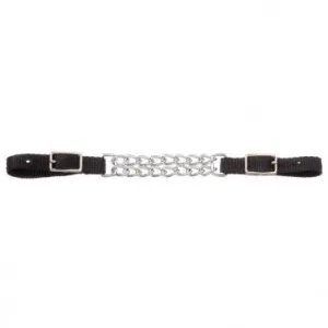 DOUBLE CHAIN NYLON CURB STRAP - BLACK