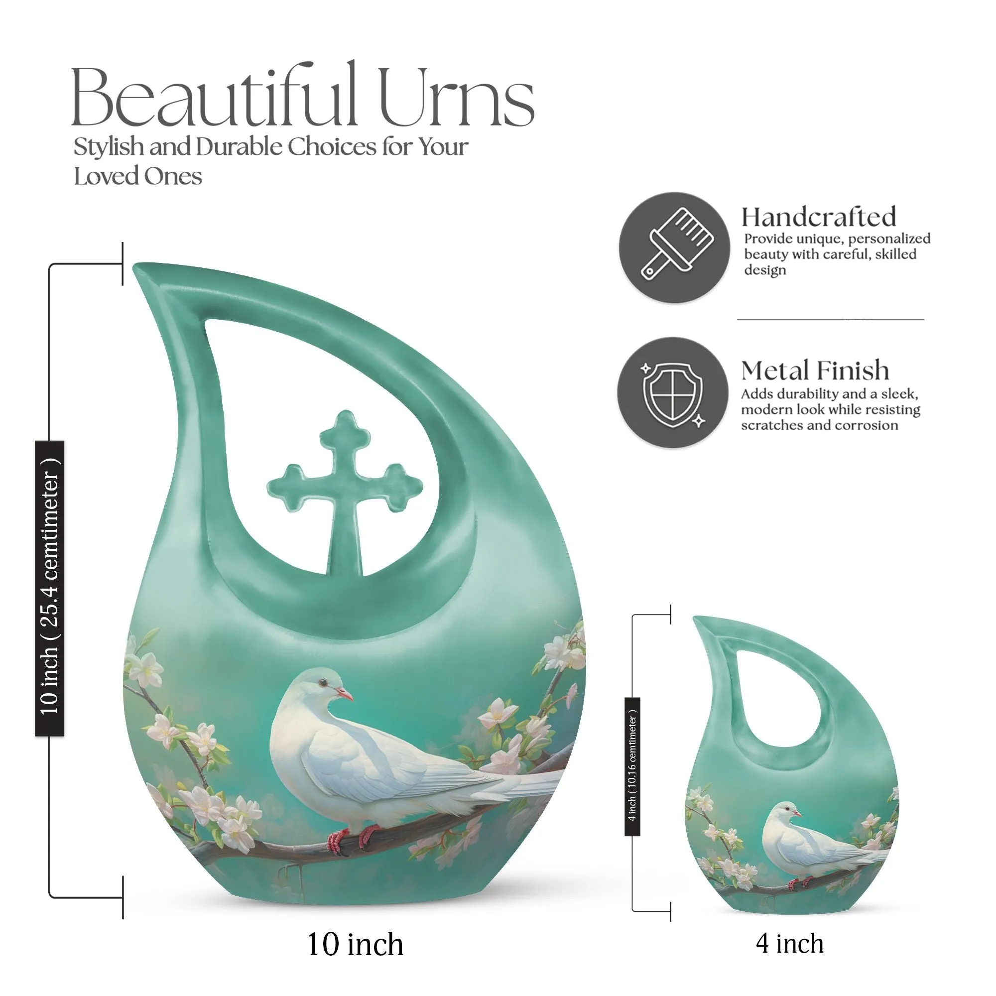 Dove Bird Epitaph Serene Dove Urn for Ashes, Previously Loved