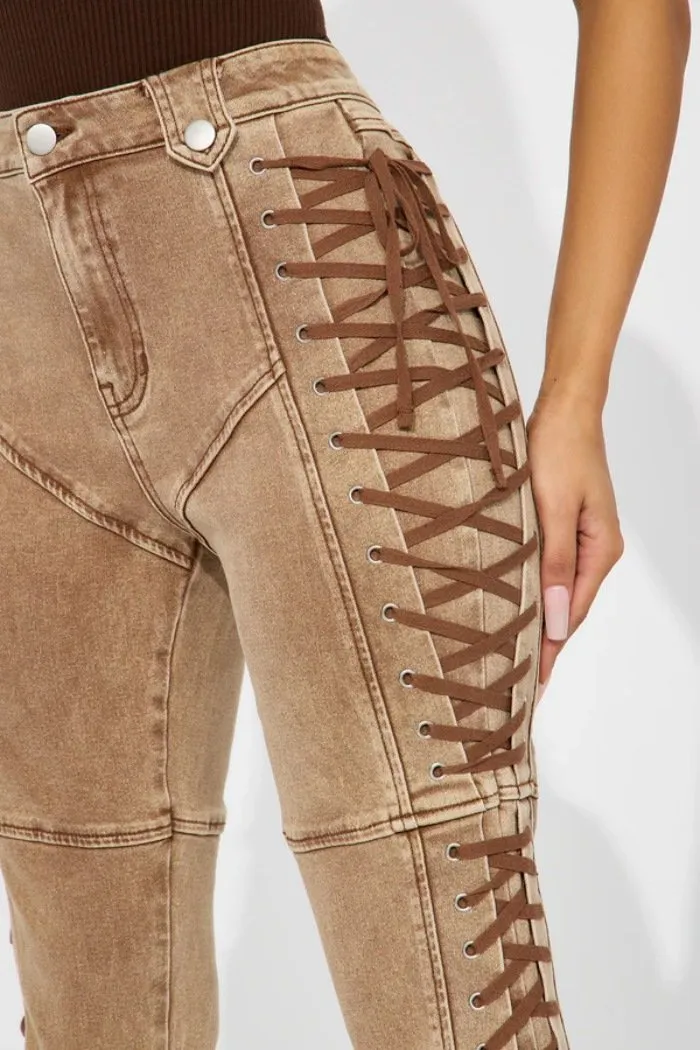 Drawstring jeans trousers