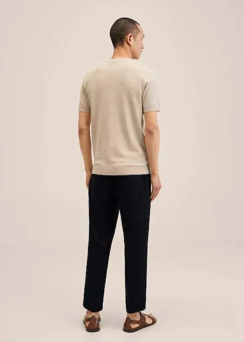 Drawstring Straight Denim Trouser