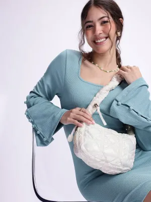 DressBerry Quilted Shoulder Bag with Iridescent Finish
