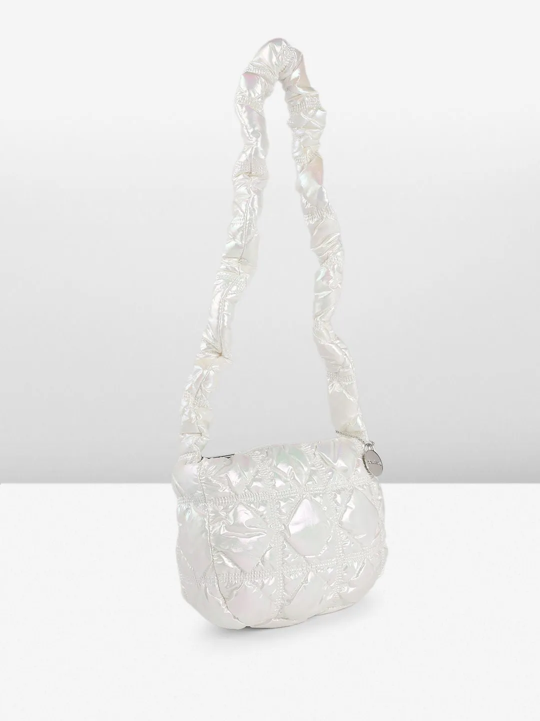 DressBerry Quilted Shoulder Bag with Iridescent Finish