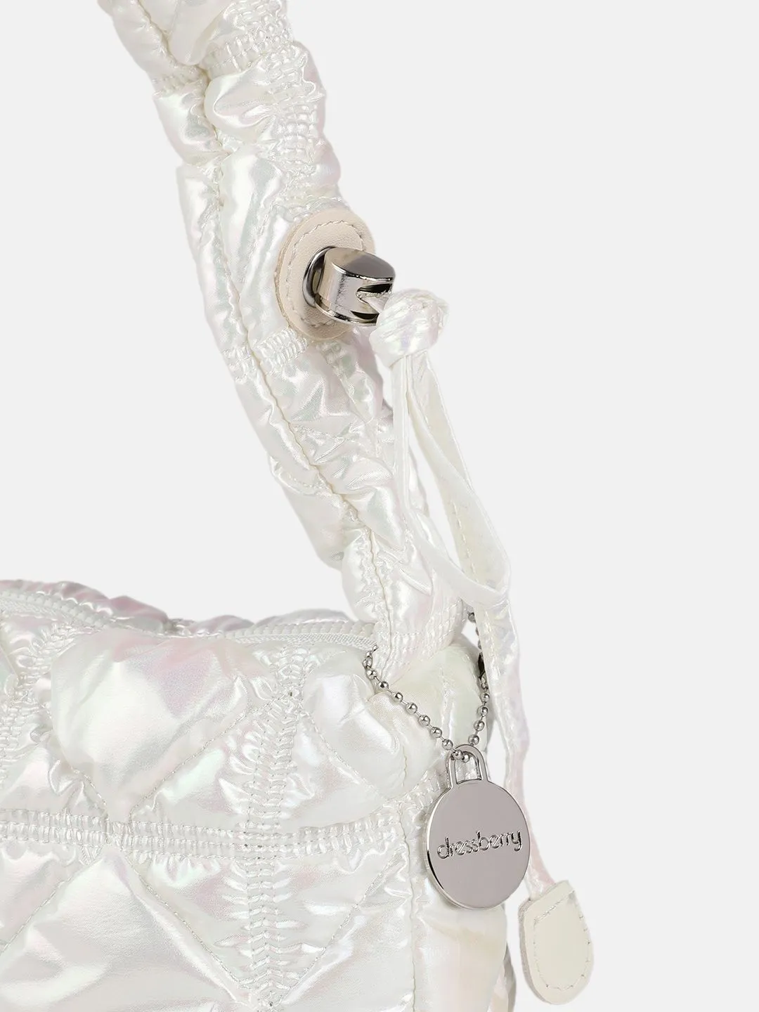DressBerry Quilted Shoulder Bag with Iridescent Finish