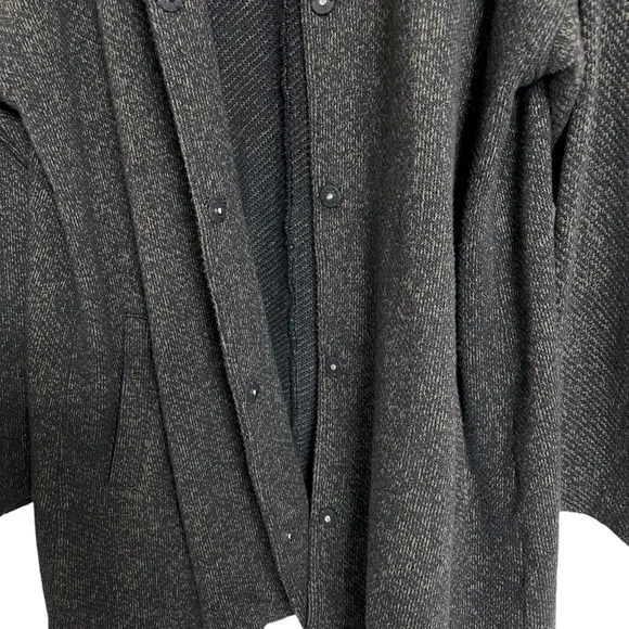 Eileen Fisher Snap Front Tweet Organic Cotton Jacket Long Sleeves Pockets