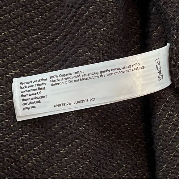 Eileen Fisher Snap Front Tweet Organic Cotton Jacket Long Sleeves Pockets