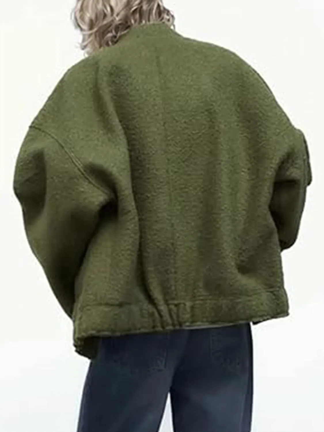 Eleanor Full Size Snap Down Drop Shoulder Jacket
