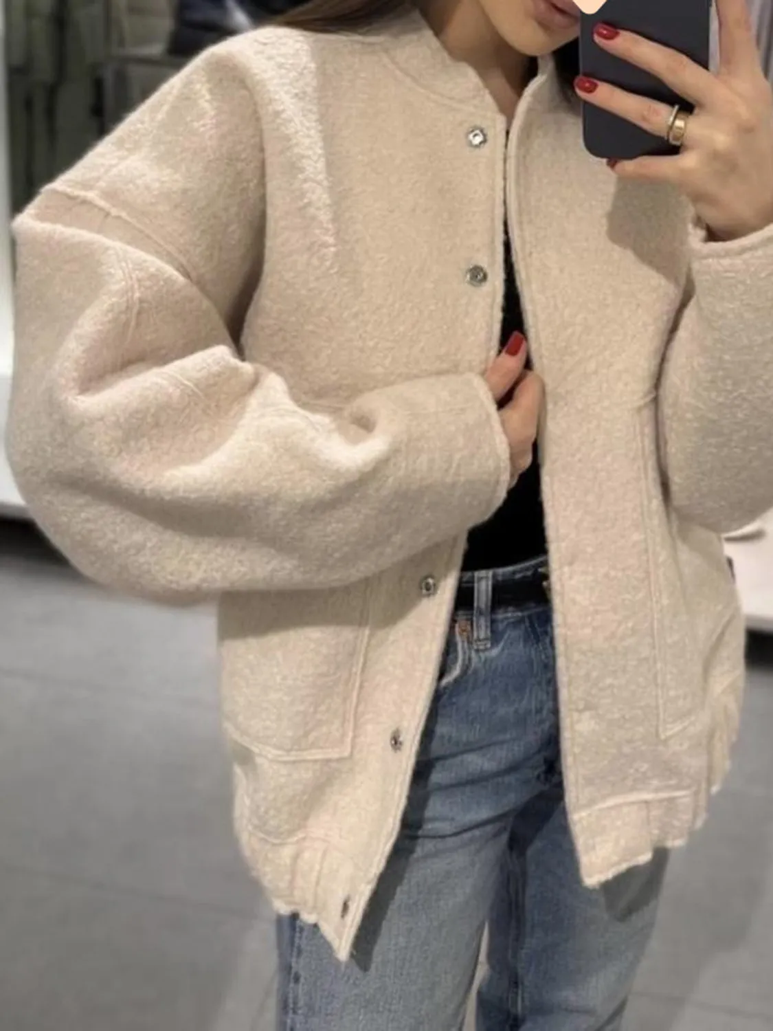 Eleanor Full Size Snap Down Drop Shoulder Jacket