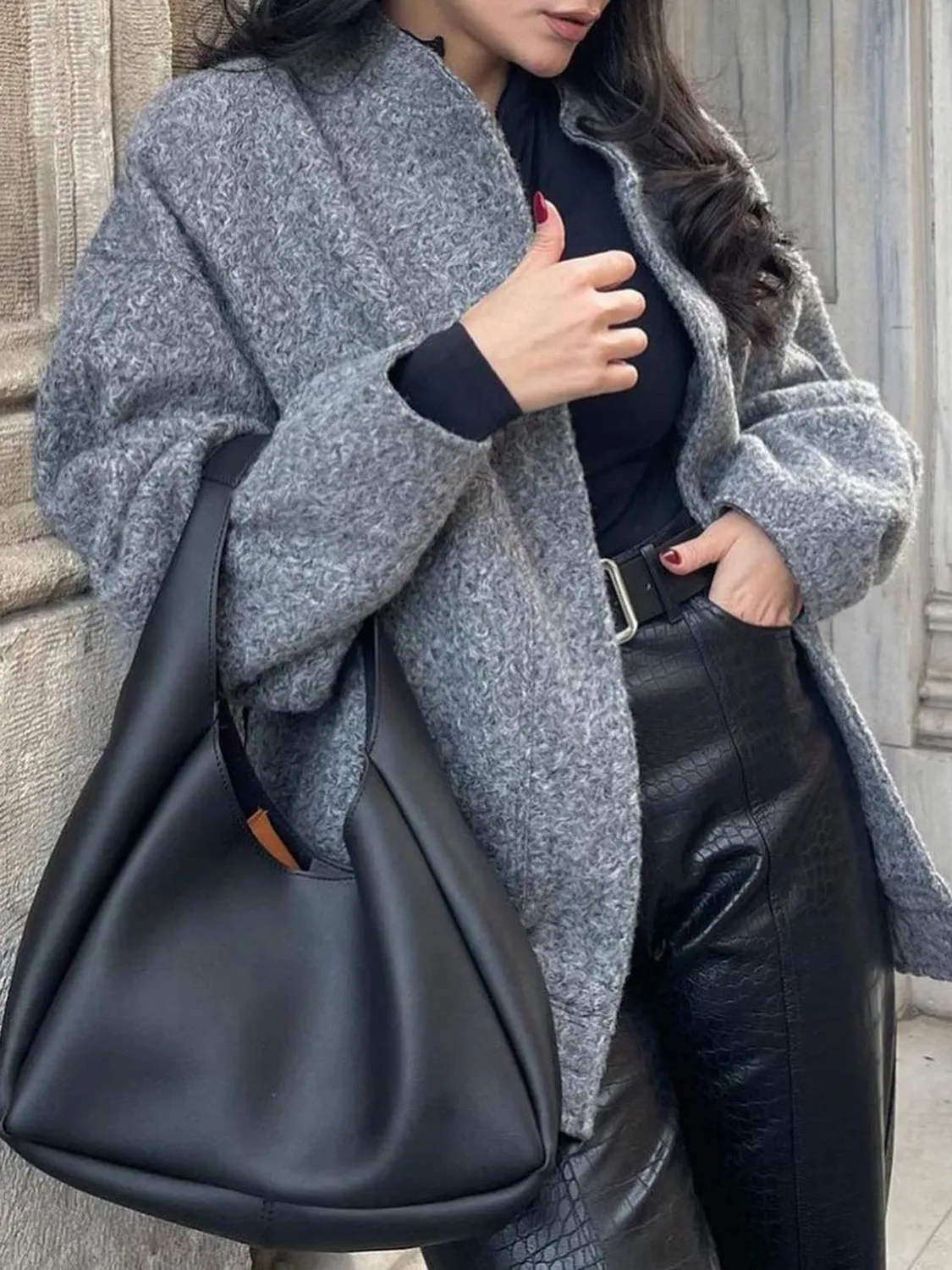 Eleanor Full Size Snap Down Drop Shoulder Jacket