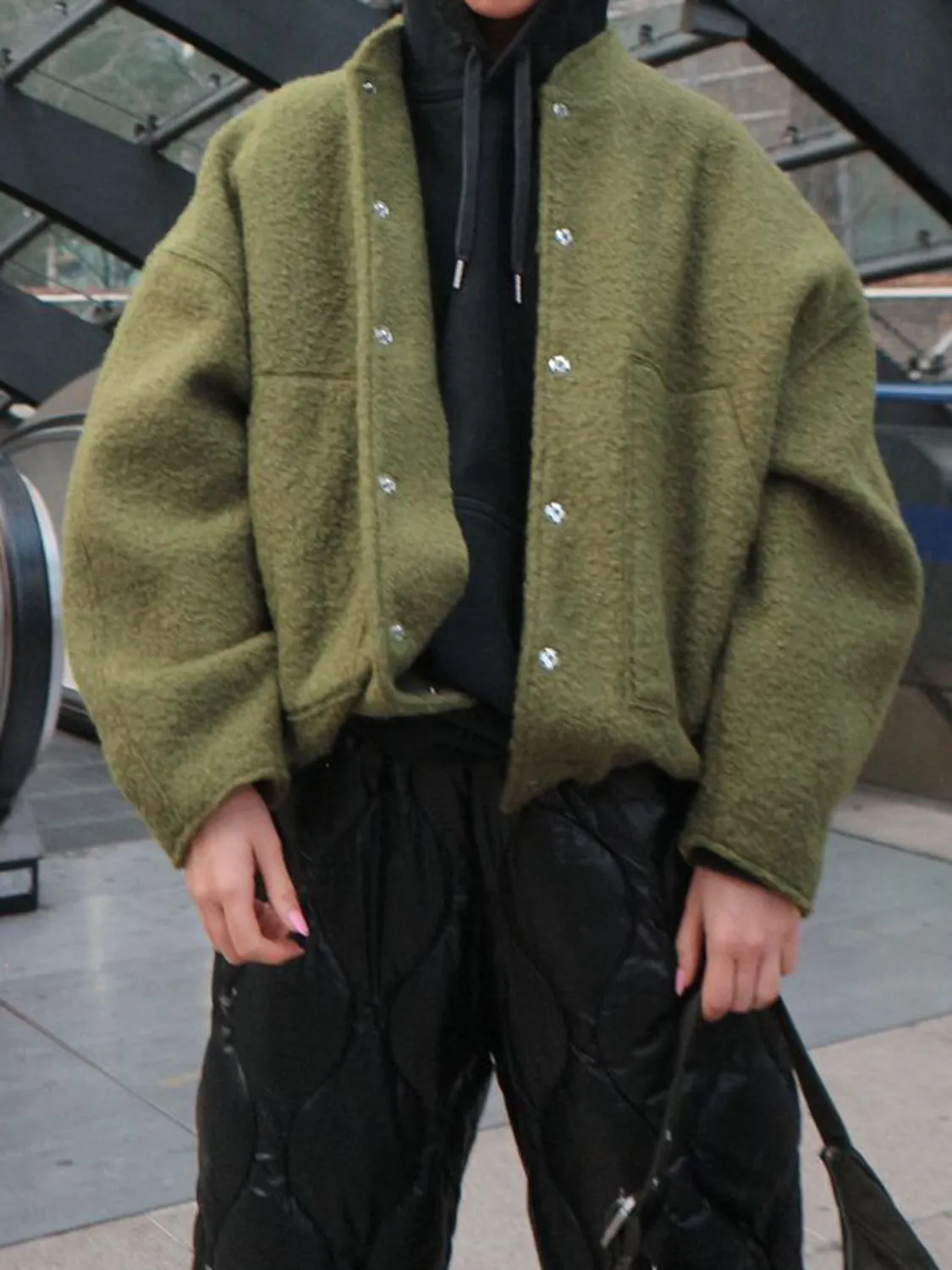 Eleanor Full Size Snap Down Drop Shoulder Jacket
