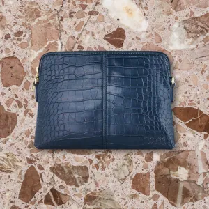 Elms   King Bowery Wallet, Navy Croc
