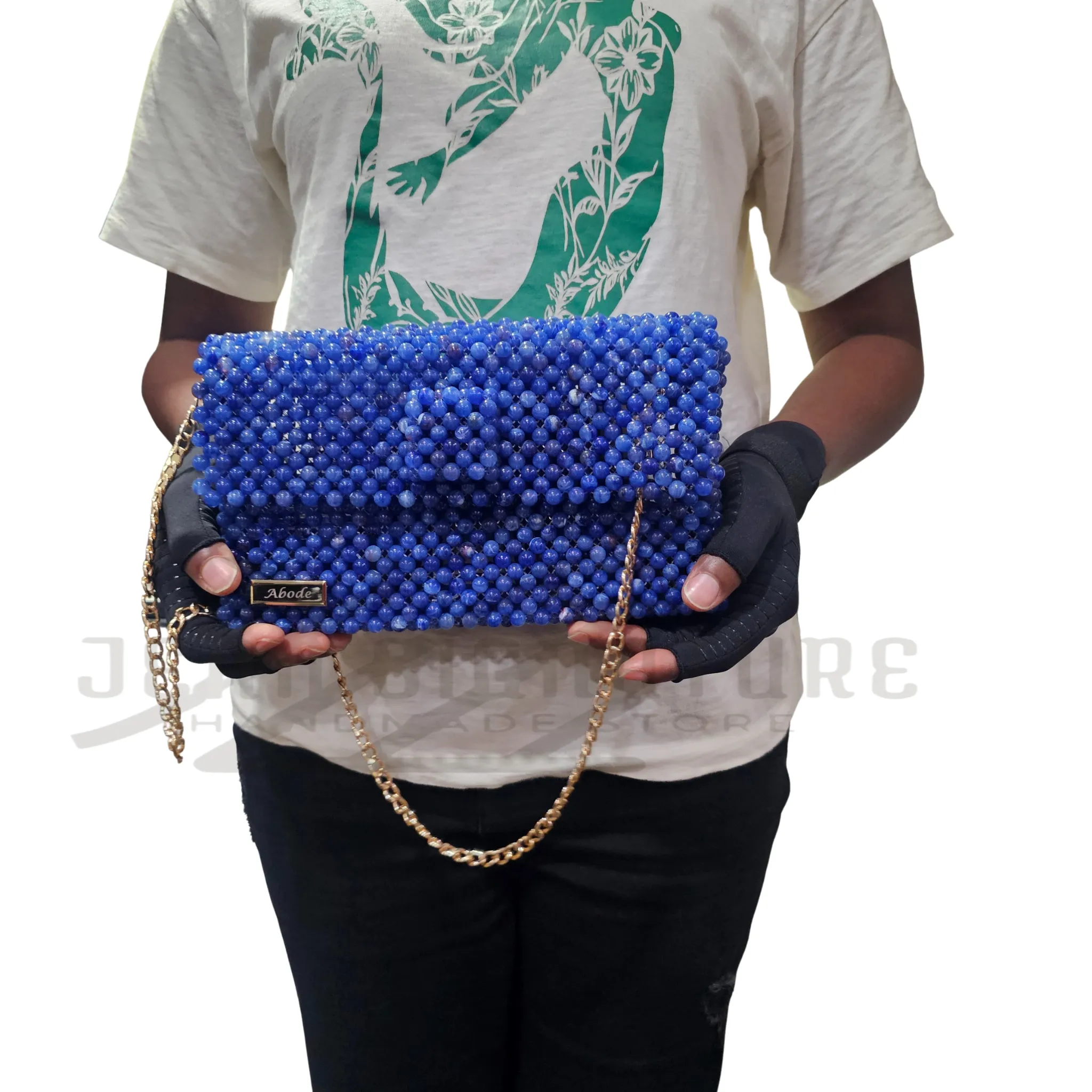 Emily Beaded Clutch Bag (Royal Blue) - 01