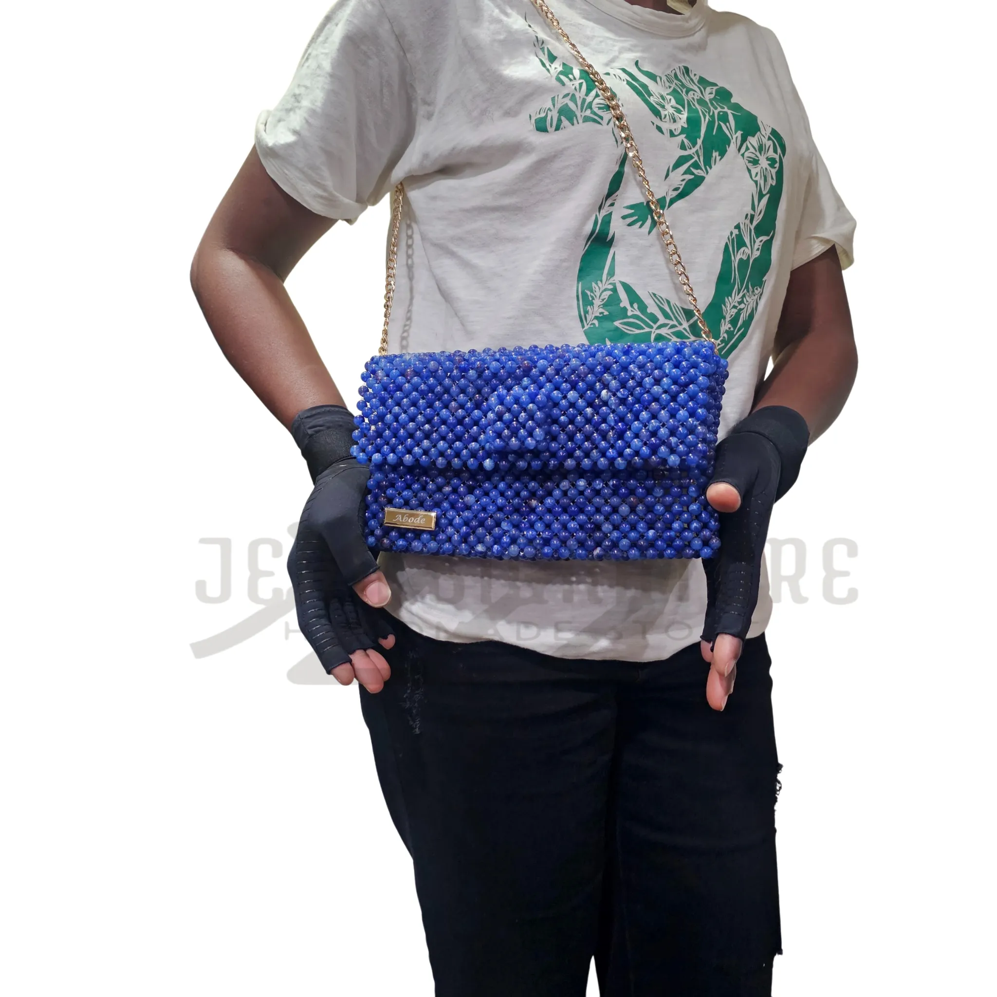 Emily Beaded Clutch Bag (Royal Blue) - 01