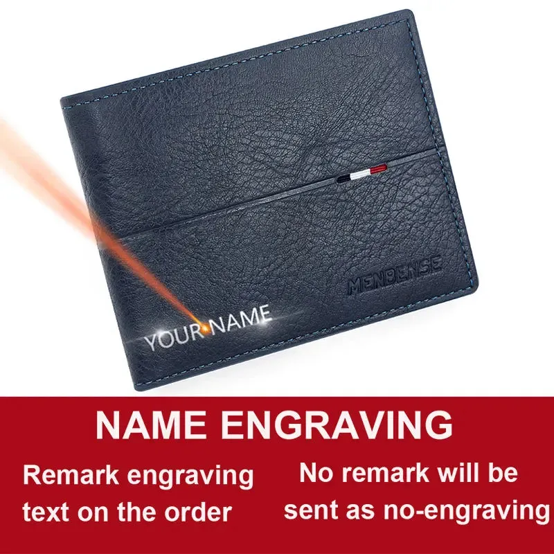 Engraved Slim PU Leather Wallet