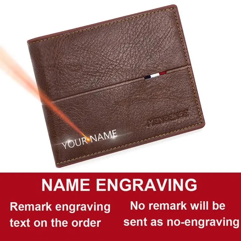 Engraved Slim PU Leather Wallet