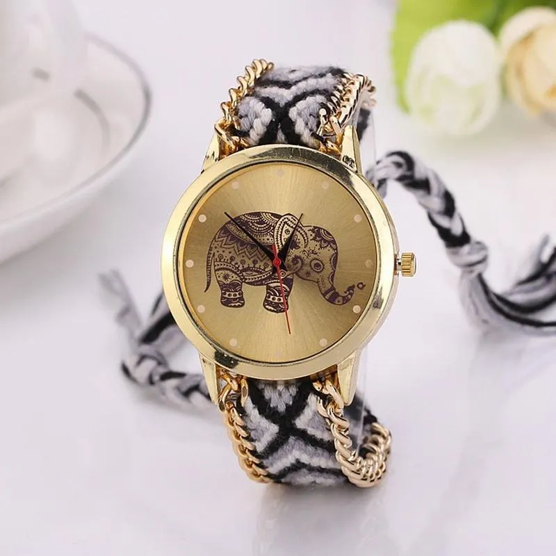 Ethnic Weave Elephant Quartz Watch Promo