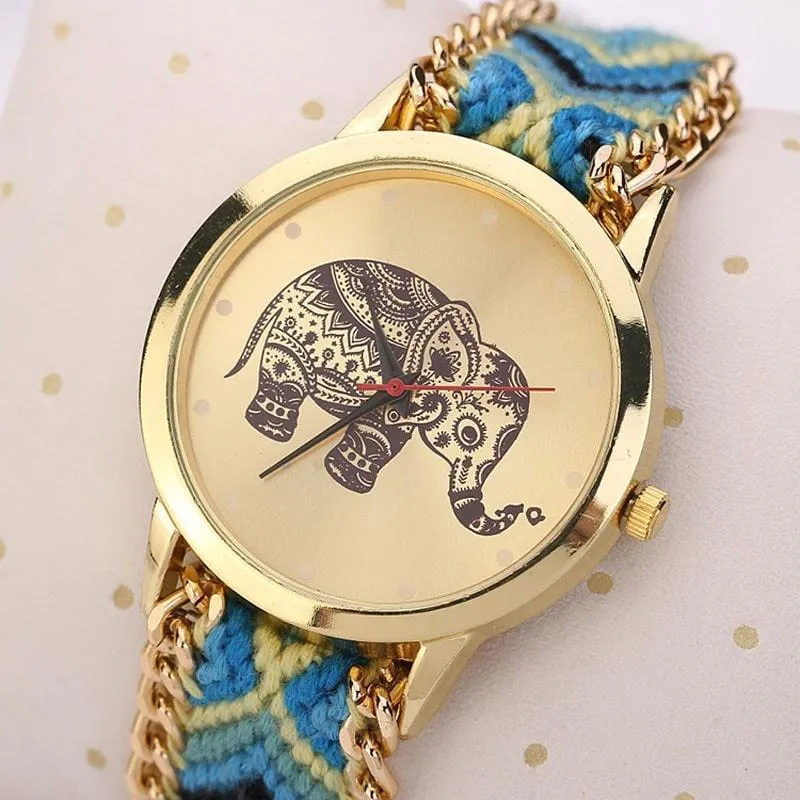 Ethnic Weave Elephant Quartz Watch Promo