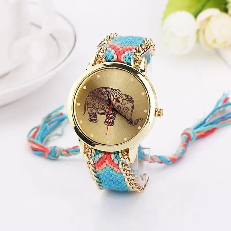 Ethnic Weave Elephant Quartz Watch Promo