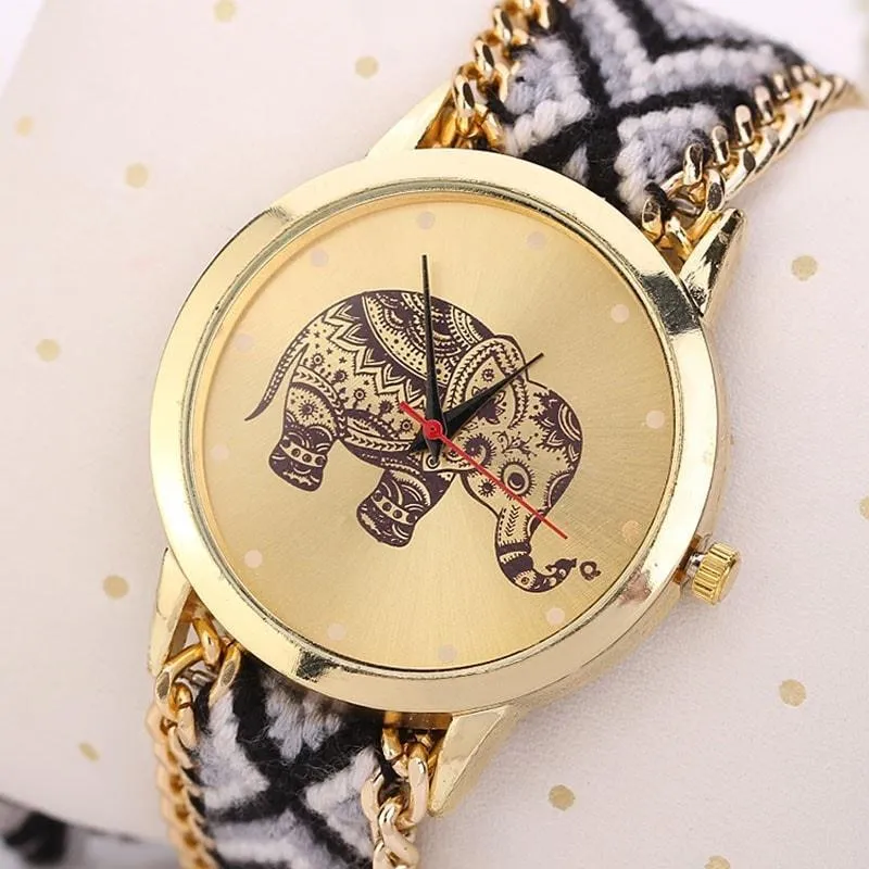 Ethnic Weave Elephant Quartz Watch Promo